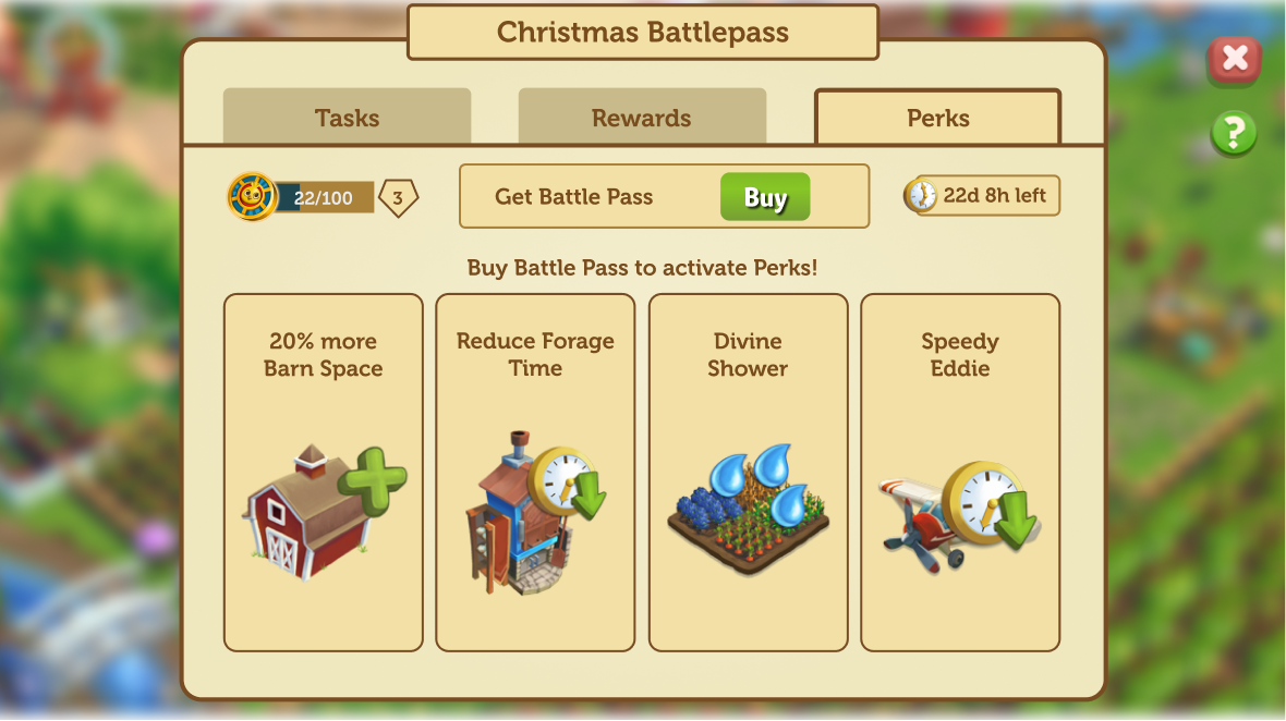 Battle Pass Perks Wireframe